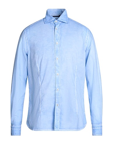 PLOUMANAC'H Solid colour shirt Sky blue 100% Cotton