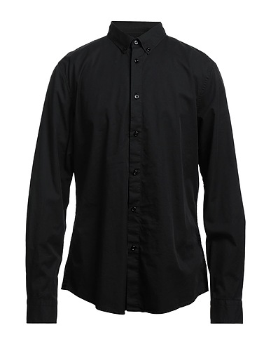 BIKKEMBERGS Shirts Black 95% Cotton, 5% Elastane
