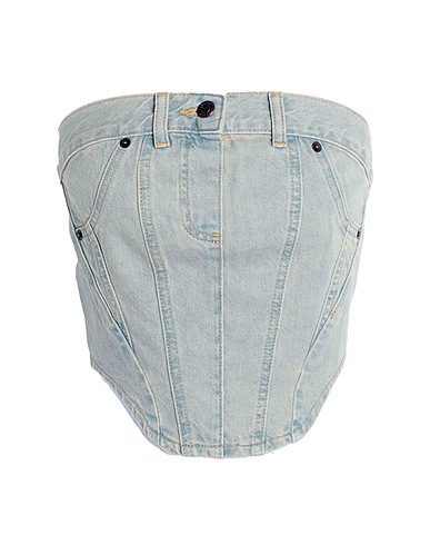 TOPSHOP Bustier Blue 100% Cotton
