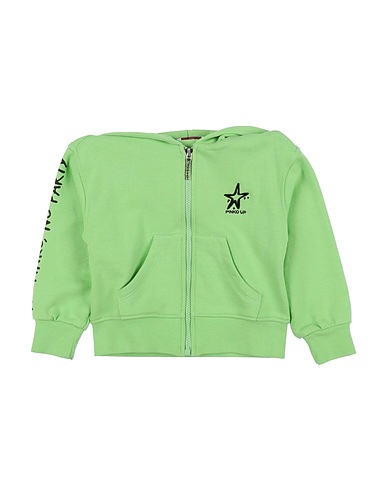 PINKO UP Hooded track jacket  Lime green 100% Cotton