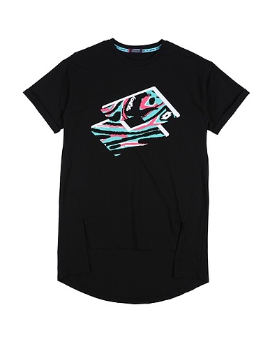 LOTTO T-shirt Black 96% Cotton, 4% Elastane