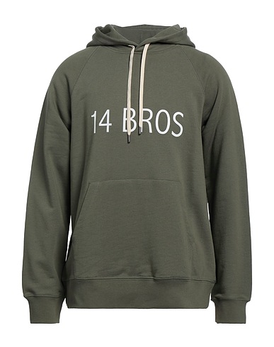 14BROS Hooded sweatshirt Military green 100% Cotton