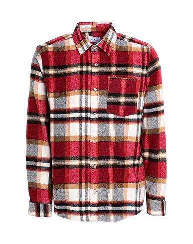 TOPMAN Camicia a quadri Rosso 80% Acrilico, 11% Fibre sintetiche, 5% Cotone, 2% Viscosa, 2% Lana