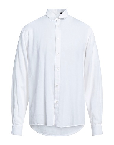 LIU •JO MAN Solid colour shirt White 57% Lyocell, 22% Linen, 21% Cotton