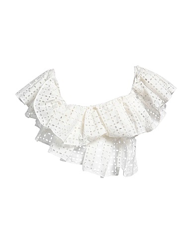 MSGM Off-the-shoulder top White 55% Cotton, 45% Polyester