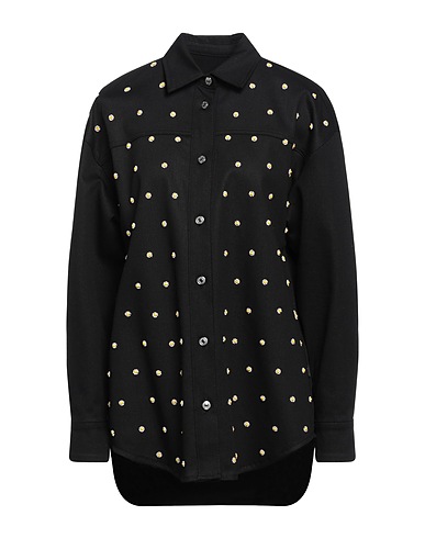 MSGM Denim shirt Black 98% Cotton, 2% Elastane