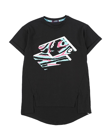 LOTTO T-shirt Black 96% Cotton, 4% Elastane