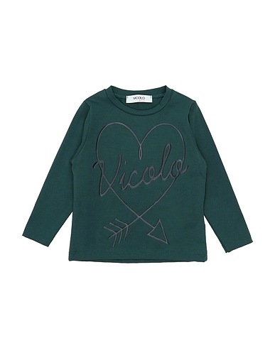 VICOLO T-shirt Verde scuro 93% Cotone, 7% Elastan