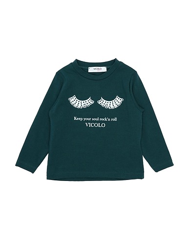 VICOLO T-shirt Dark green 93% Cotton, 7% Elastane