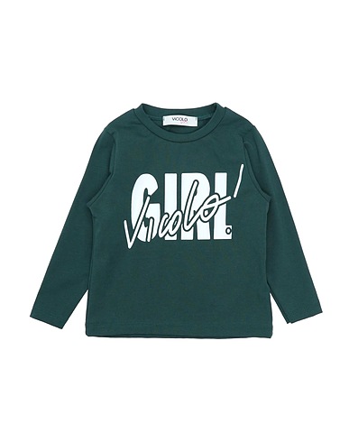 VICOLO T-shirt Verde scuro 93% Cotone, 7% Elastan