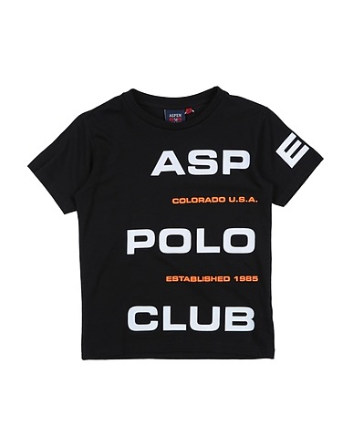 ASPEN POLO CLUB T-shirt Black 95% Cotton, 5% Elastane