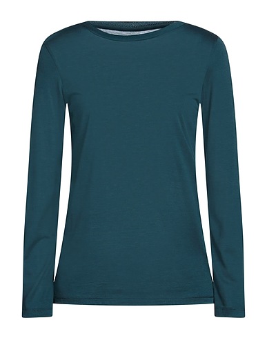 MAJESTIC FILATURES Basic T-shirt Deep teal 60% Silk, 40% Cotton