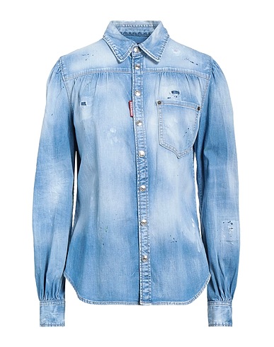 DSQUARED2 Denim shirt Blue 98% Cotton, 2% Elastane