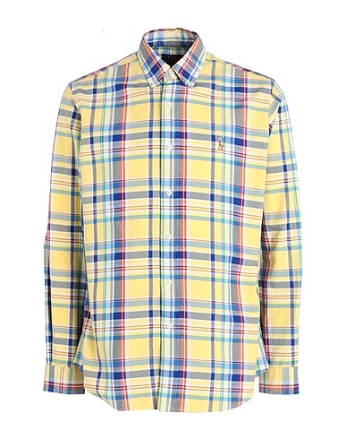 POLO RALPH LAUREN Checked shirt Yellow 100% Cotton