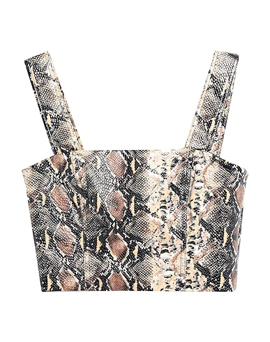 ROTATE BIRGER CHRISTENSEN Bustier Khaki 100% Polyurethane