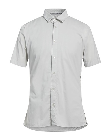 BIKKEMBERGS Shirts Light grey 97% Cotton, 3% Elastane