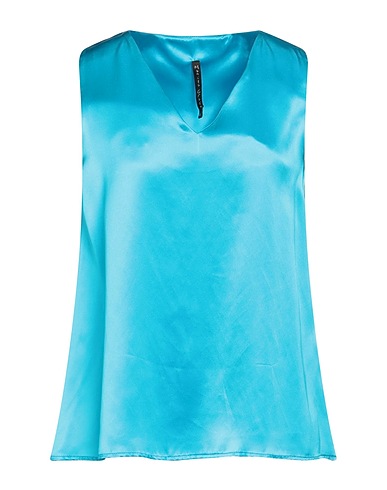 MANILA GRACE Top Azzurro 100% Seta