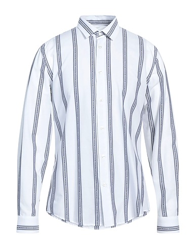 BIKKEMBERGS Striped shirt White 100% Cotton