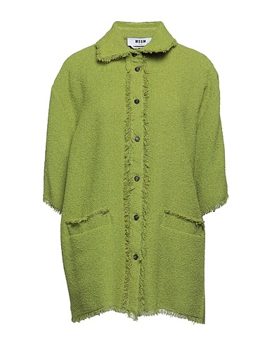 MSGM Hemden und Blusen einfarbig Grün 65% Baumwolle, 30% Polyester, 5% Andere Fasern