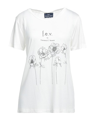 F.E.V. T-shirt White 100% Viscose