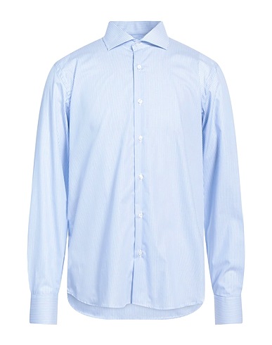 P. LANGELLA Striped shirt Pastel blue 100% Cotton