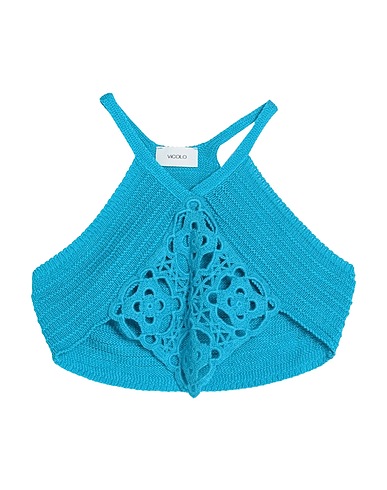 VICOLO Crop top Azure 100% Acrylic