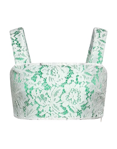 VICOLO Crop top Verde chiaro 87% Nylon, 8% Elastan, 5% Poliammide