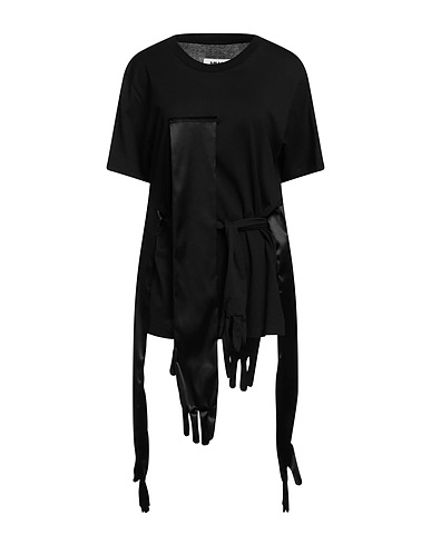 MM6 MAISON MARGIELA Basic T-shirt Black 100% Cotton, Acetate, Polyamide, Elastane