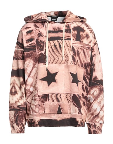 JUST CAVALLI Hooded sweatshirt Light brown 97% Cotton, 3% Elastane