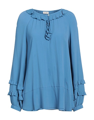 HER SHIRT HER DRESS Top Pastel blue 60% Viscose, 40% Silk