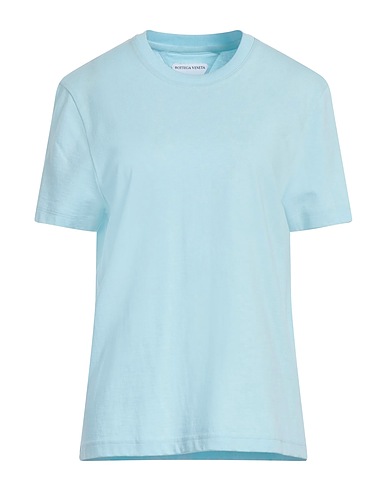 BOTTEGA VENETA Basic t-Shirt Μπλε του ουρανού 100% Βαμβάκι, Πολυεστέρας