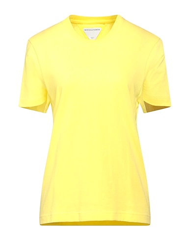 BOTTEGA VENETA Basic T-Shirt Yellow 100% Cotton, Polyester