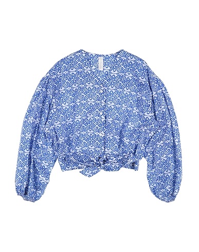 SOUVENIR Hemden und Blusen mit Muster Blau 45% Baumwolle, 28% Polyester, 16% Acryl, 6% Wolle, 5% Andere Fasern