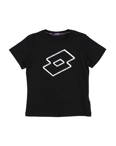 LOTTO T-shirt Black 96% Cotton, 4% Elastane