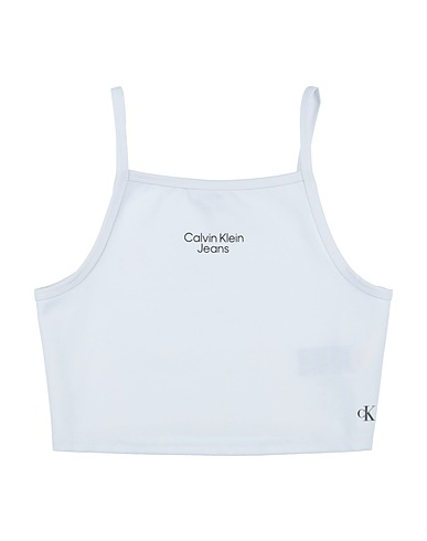 CALVIN KLEIN JEANS Top White 77% Polyester, 19% Modal, 4% Elastane