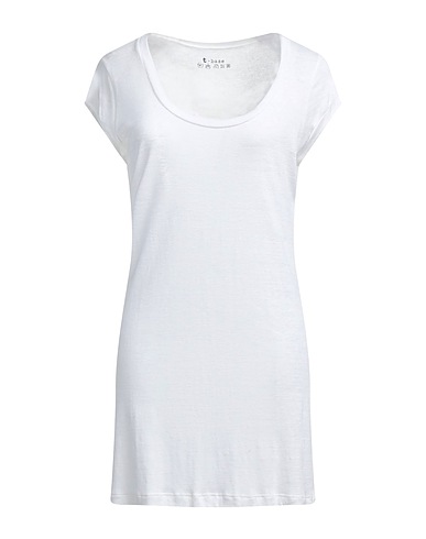 T-BASE T-shirt Bianco 70% Viscosa, 30% Lino