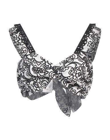 GINA GORGEOUS Top Nero 100% Lino