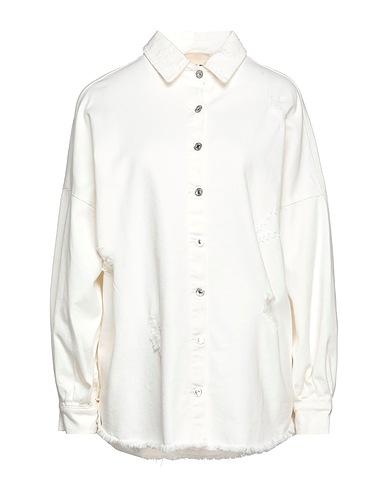 ANIYE BY Denim shirt White 97% Cotton, 3% Elastane