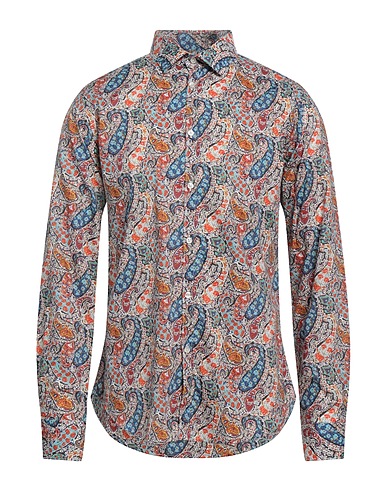 DEUXIEME Hemd mit Muster Orange 100% Baumwolle