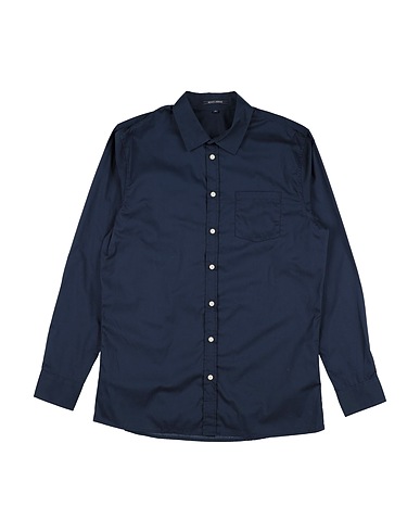SILVIAN HEACH Solid colour shirt Midnight blue 69% Cotton, 27% Nylon, 4% Elastane