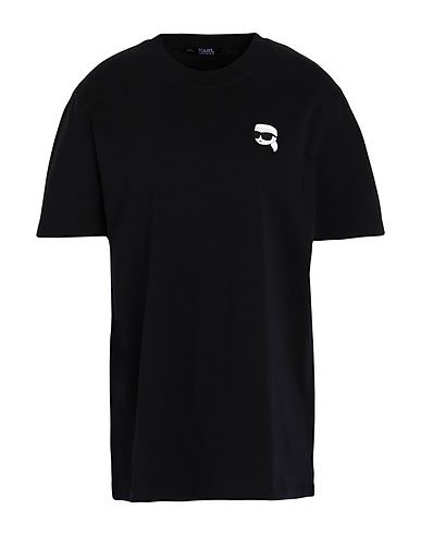 KARL LAGERFELD Basic T-Shirt IKONIK 2.0 RELAXED T-SHIRT
 Black 100% Organic cotton
