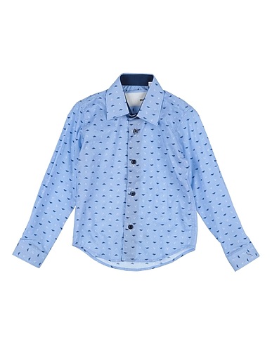 SIVIGLIA WHITE Patterned shirt Sky blue 97% Cotton, 3% Elastane