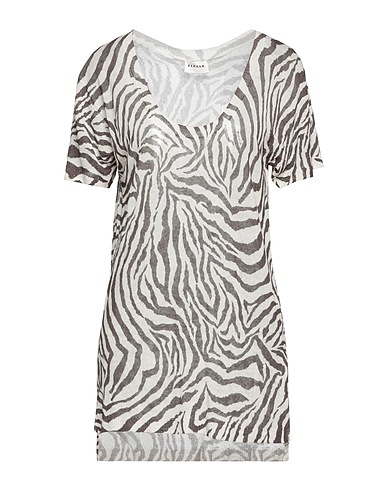 P.A.R.O.S.H. T-Shirt Braun 90% Leinen, 10% Polyamid