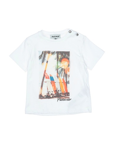 PLEASE T-shirt Bianco 100% Cotone
