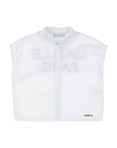 GAëLLE Paris Solid color shirts & blouses White 72% Cotton, 25% Polyamide, 3% Elastane