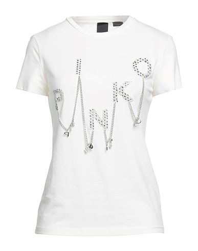 PINKO T-shirt White 94% Cotton, 6% Elastane, Polyester, Glass