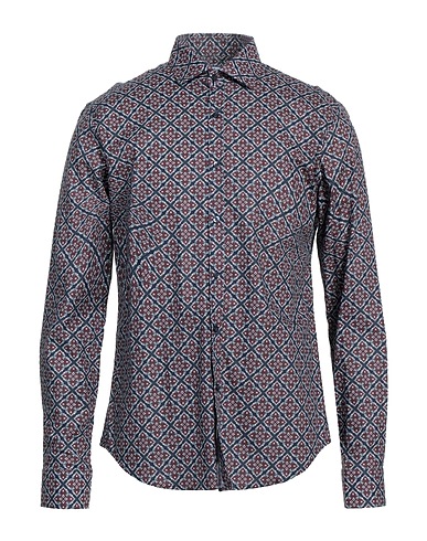 AT.P.CO Patterned shirt Midnight blue 70% Cotton, 30% Linen