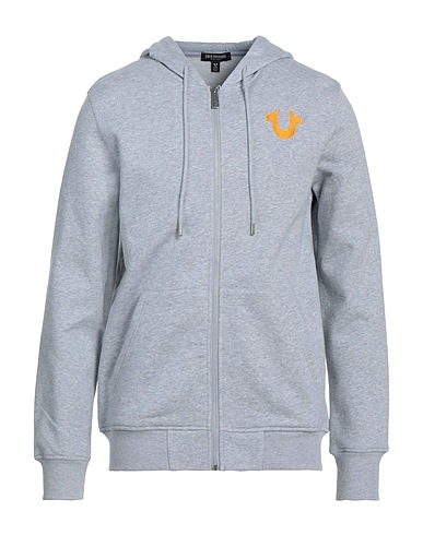 TRUE RELIGION Hooded track jacket  Grey 88% Cotton, 12% Polyester