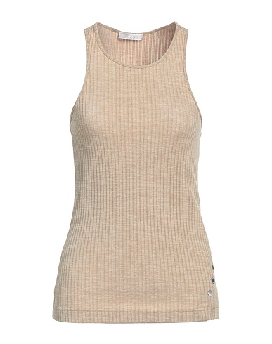 GUESS Vest Camel 95% Polyester, 5% Elastane