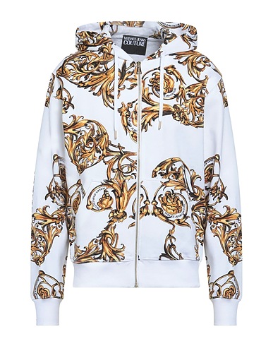 VERSACE JEANS COUTURE Hooded sweatshirt White 100% Cotton, Elastane